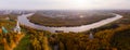 Church of the Ascension in Kolomenskoye park in autumn season aerial view, Moscow, Russia Royalty Free Stock Photo