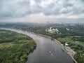 Church of the Ascension in Kolomenskoye park in autumn season aerial view , Moscow, Russia Royalty Free Stock Photo