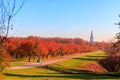 Church of the Ascension in Kolomenskoye park in autumn season aerial view, Moscow, Russia Royalty Free Stock Photo