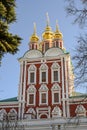 The Church of the Assumption of the Blessed Virgin Mary of the 17th century in the Novodevichy Monastery in Moscow, Russia Royalty Free Stock Photo