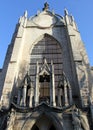 Church of the Assumption of Our Lady and Saint John the Baptist, detail of the Gothic facade, Kutna Hora, Czechia