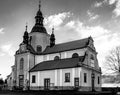 The church of Assumption Virgin Mary BW Royalty Free Stock Photo