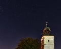 Church on a background of the starry sky Royalty Free Stock Photo