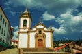 Church in baroque style with steeple and staircase