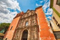 The Church of Belen Templo de Belen in front of Hidalgo Market in historic Guanajuato city center, Mexico