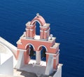 Church Bell In Fira Greece Overlooking The Sea