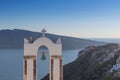 Church bell in oia, Santorini. Sunset. Greece. Royalty Free Stock Photo