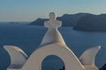 Church bell in oia, Santorini. Sunset. Greece. Royalty Free Stock Photo