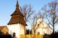 church and bell tower in Bily Ujezd, Czech Republic