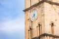 Church Bell tower clock, Perast, Montenegro Royalty Free Stock Photo