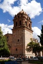 Church Bell Tower Cusco Peru South America Blue Sky White Clouds