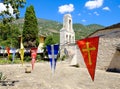 Church bell tower on the island of Ioannina, lake Ioannina, Epirus region Greece