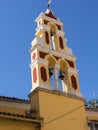 Church bell tower in the old town in Corfu town on the the Greek island of Corfu