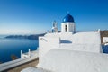 Church with a bell tower over the sea Royalty Free Stock Photo