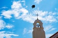 church bell tower with raven Royalty Free Stock Photo