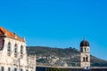 Church bell tower winter view in Dubrovnik,Croatia Royalty Free Stock Photo