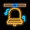 church bells neon glow icon illustration