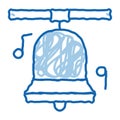 church bells doodle icon hand drawn illustration