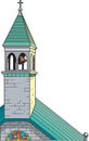 Church Bells and Steeple Vector Illustration
