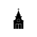 Church black sign icon. Vector illustration eps 10