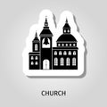 Church black silhouette building sticker