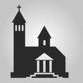 church, black silhouette, famous place symbol, landmark, vector icon