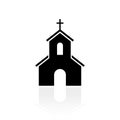 Church black silhouette vector sign