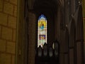 The stained glass window of St. Mary\'s Church, Stargard Szczecin Poland Royalty Free Stock Photo