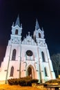 Church in Boleslaw by night Poland Royalty Free Stock Photo