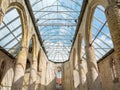 Church Broerekerk with modern glass roof in city of Bolsward, Fr