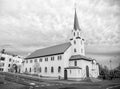 Church building on cloudy sky in Reykjavik, Iceland Royalty Free Stock Photo