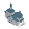 Church building Isometric 3D icon. Vector Royalty Free Stock Photo