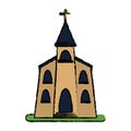 Church building religious christian sketch