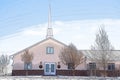 Church Building With Steeple Winter Scene Digital Art