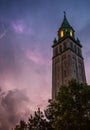 Church Building During a Thunderstorm at Night Royalty Free Stock Photo