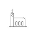 Church building vector icon symbol Christian isolated on white background Royalty Free Stock Photo