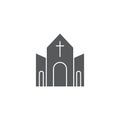 Church building vector icon symbol Christian isolated on white background Royalty Free Stock Photo