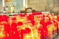 Church burning candles in glass candlesticks in the Cathedral.