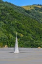 Church burried in residues from a gold mine - pollution - liquid residues discharged into a lake in Romania, Geamana