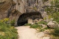 Church of the Byzantine age built directly into the front of the daveli cave, hidden in Panteli Mountain near Athens city, Greece