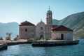 Floating church and mountains on the background