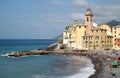 Church of Camogli along the Mediterranean, Italy Royalty Free Stock Photo