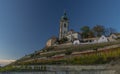 Church castle and old houses in old town Melnik in central Bohemia Royalty Free Stock Photo