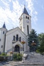 Church in center square in Tokaj Royalty Free Stock Photo