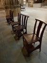 Church chairs in wood