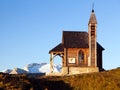 Church or chapel on Col di Lana and Mount Marmolada Royalty Free Stock Photo