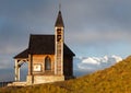 Church or chapel on Col di Lana and Mount Marmolada Royalty Free Stock Photo