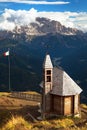 Church or chapel on the mountain top Col di Lana Royalty Free Stock Photo