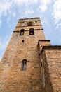 Church charming old streets, in the Pyrenees, Spain Royalty Free Stock Photo