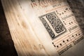 Church choir books on a wooden lectern